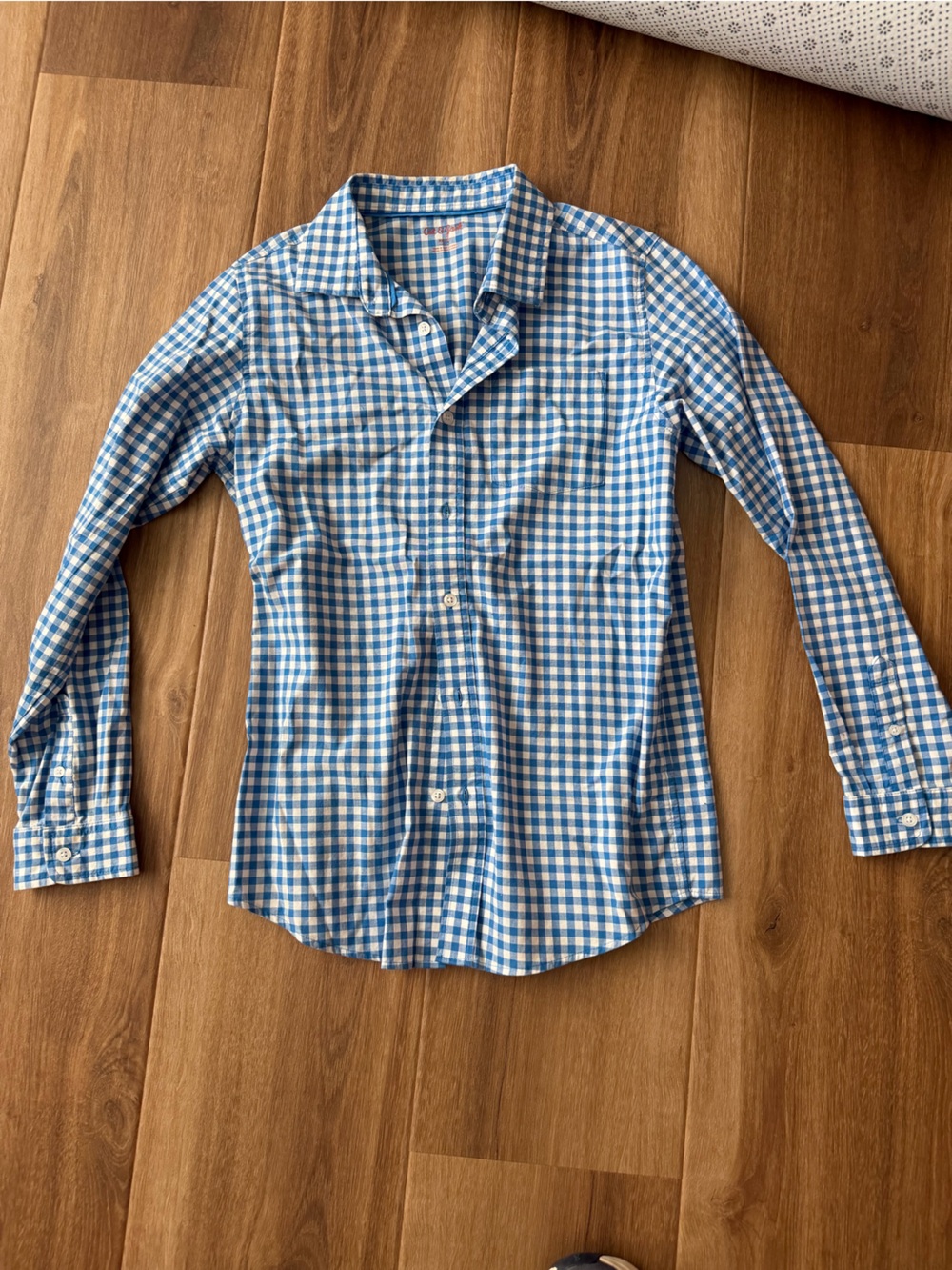 Cat & Jack Blue and White Gingham Button-Up Shirt